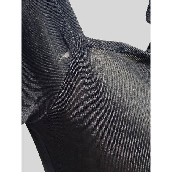 Black Bodycon Maxi Dress Womens L Brief Encounter Cold Shoulder High Neck Long S - Picture 13 of 13